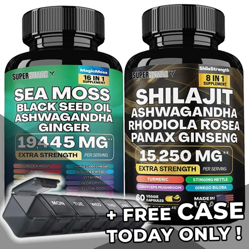 SuperHuman™ Super Bundle: Sea Moss + Shilajit + Free Case