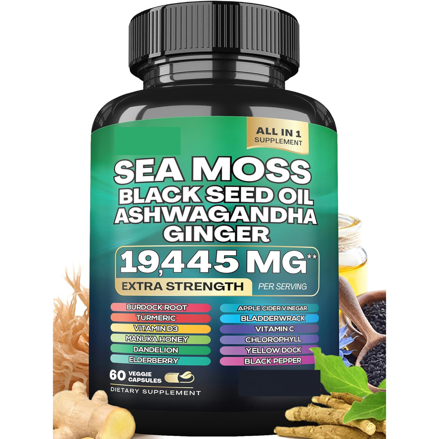 SuperHuman™ Radiant Bundle: Sea Moss 16-in-1 Magic Blend + Collagen 14-in-1 Anti-Aging Protein Blend